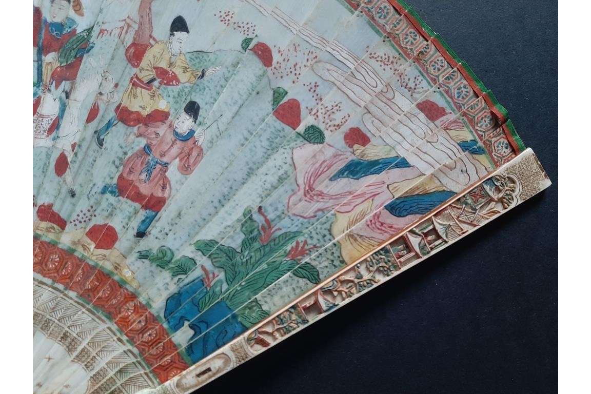 The horsewoman, Chinese fan, circa 1700–1720