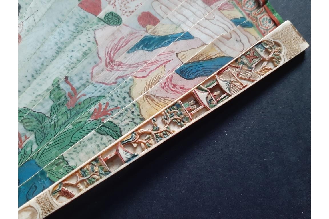 La cavalière, éventail chinois vers 1700-1720