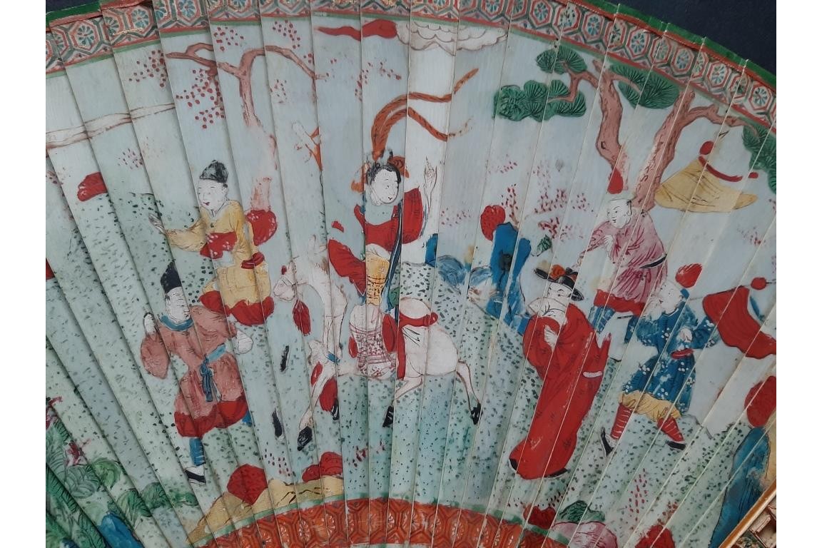 La cavalière, éventail chinois vers 1700-1720