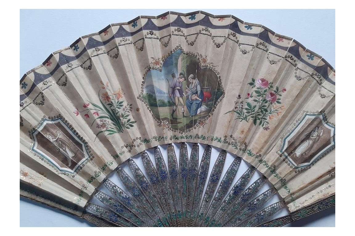 Familly, fan from China, circa 1800-1820
