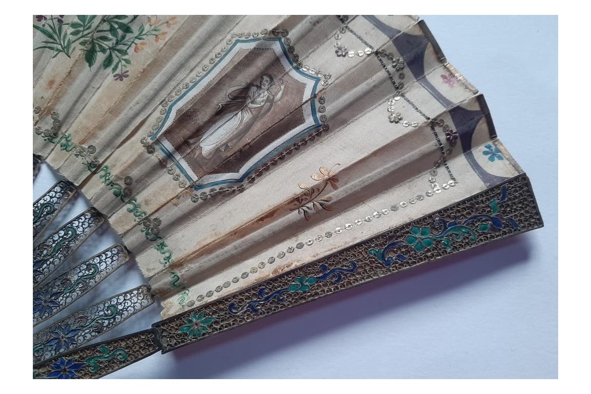 Familly, fan from China, circa 1800-1820