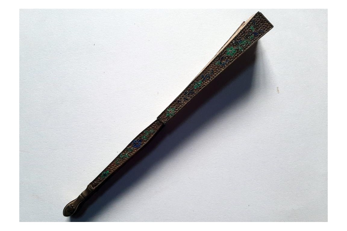 La famille, éventail Chine vers 1800-1820