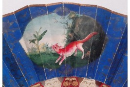 Renard rouge, éventail chinois pour fillette ? XIXe siècle
