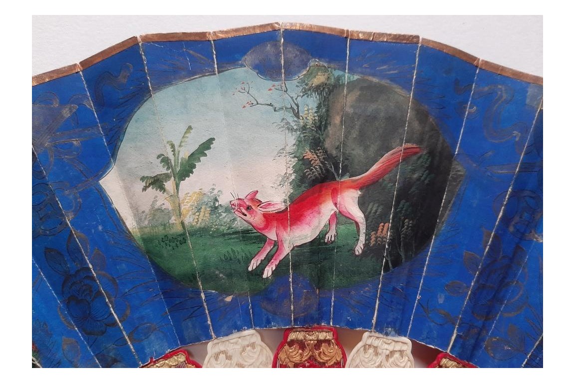 Red fox, 19th century Chinese fan, for child ?