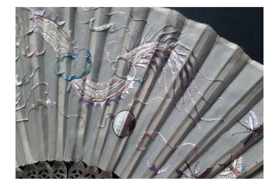 Dragon, éventail Chine, XIXe siècle