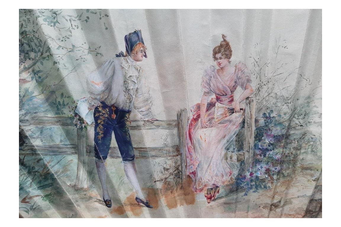 Gallantry,  fan by Jeanne Cahulle for Alexandre, late 19th century