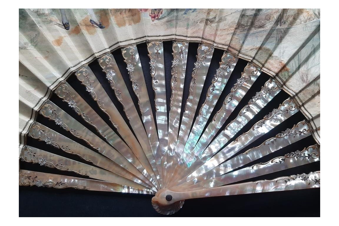 Gallantry,  fan by Jeanne Cahulle for Alexandre, late 19th century