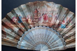 La fête champêtre, éventail attribué à Marie Bonheur pour Alexandre, vers 1865-70