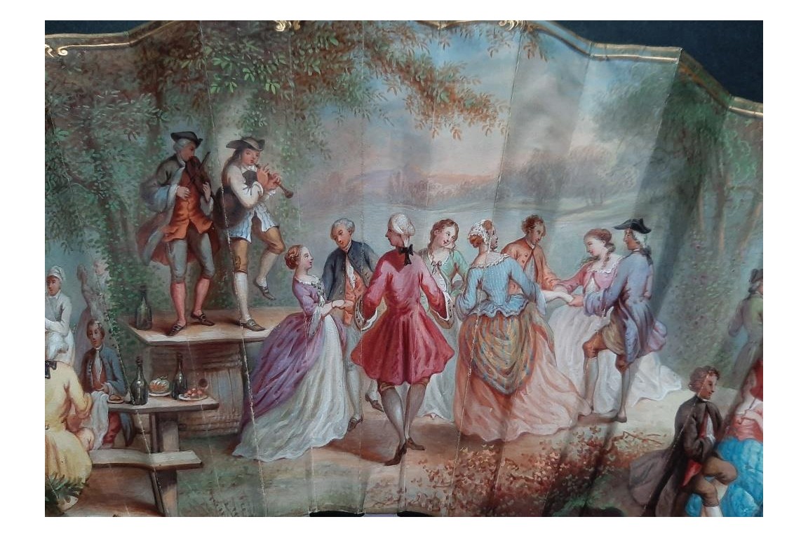 La fête champêtre, éventail attribué à Marie Bonheur pour Alexandre, vers 1865-70
