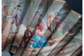 La fête champêtre, éventail attribué à Marie Bonheur pour Alexandre, vers 1865-70