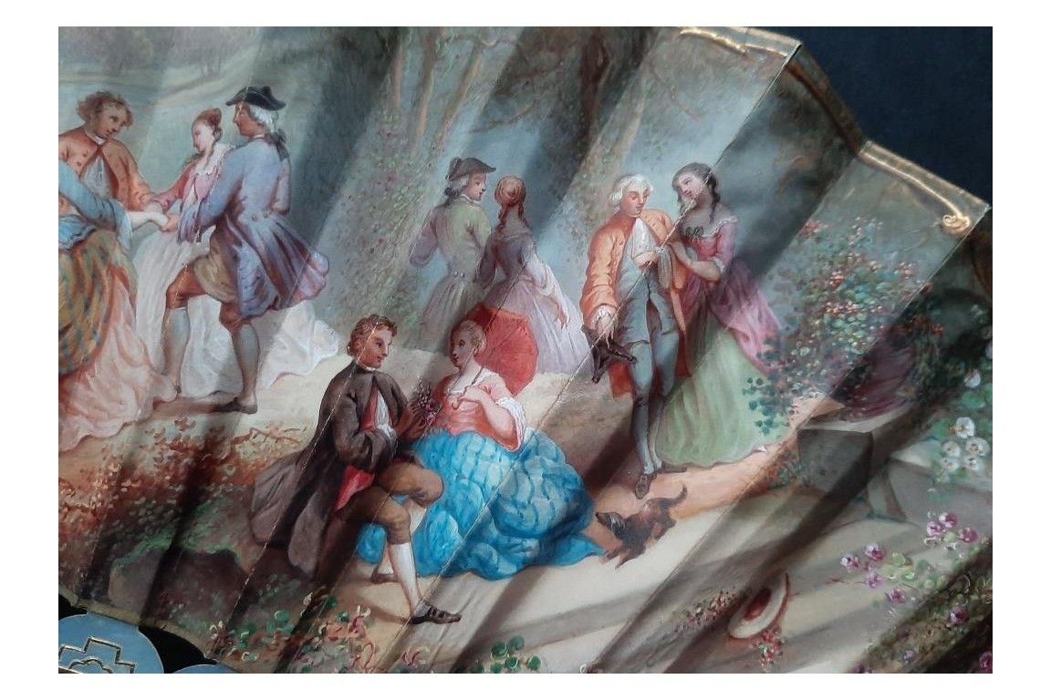 La fête champêtre, éventail attribué à Marie Bonheur pour Alexandre, vers 1865-70