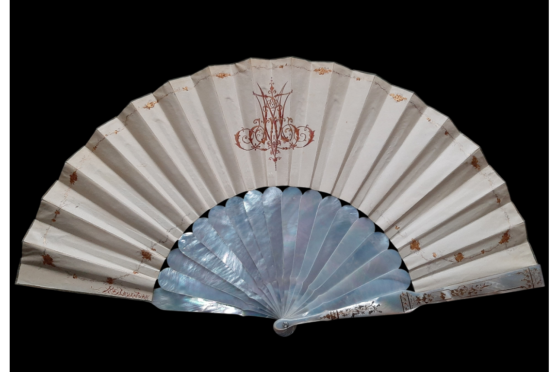 La fête champêtre, éventail attribué à Marie Bonheur pour Alexandre, vers 1865-70