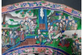 Nacre de Canton, éventail chinois XIXe siècle