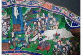 Nacre de Canton, éventail chinois XIXe siècle