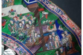 Nacre de Canton, éventail chinois XIXe siècle