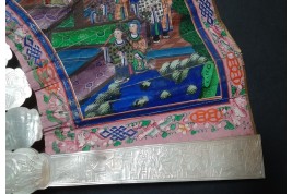 Nacre de Canton, éventail chinois XIXe siècle