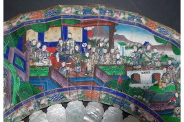 Nacre de Canton, éventail chinois XIXe siècle