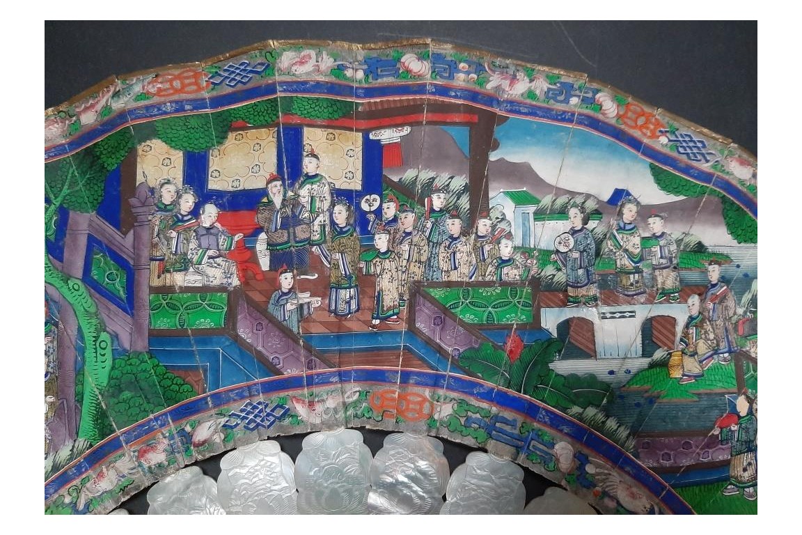 Mother of pearl, Chinese fan from Canton, 19th century