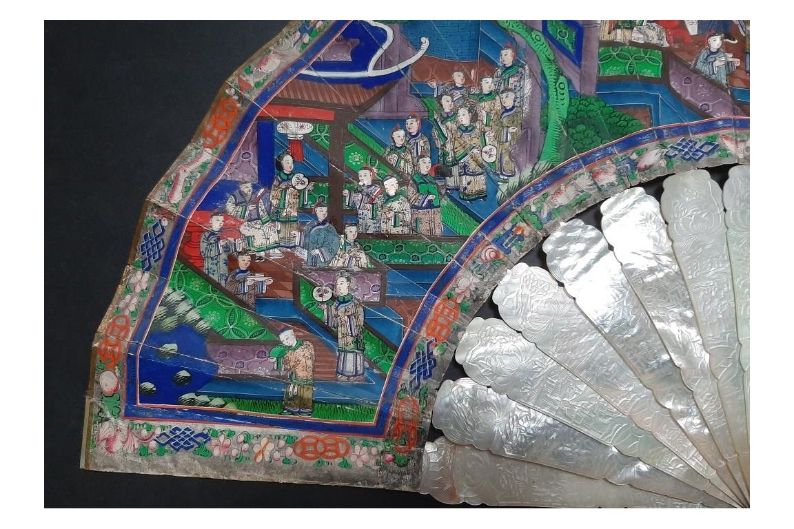 Mother of pearl, Chinese fan from Canton, 19th century