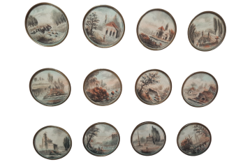 Paysages, boutons XVIIIe siècle