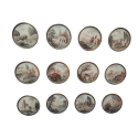 Paysages, boutons XVIIIe siècle