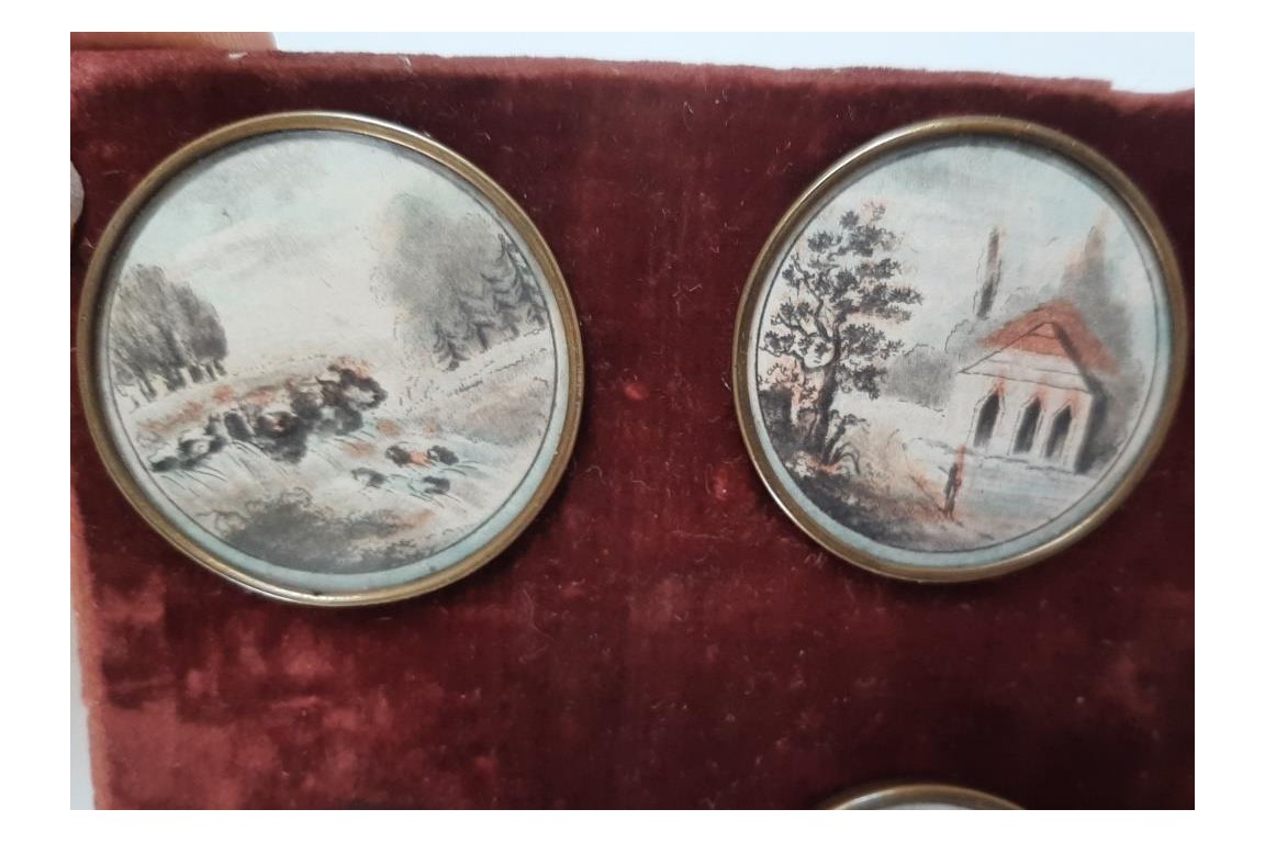 Paysages, boutons XVIIIe siècle