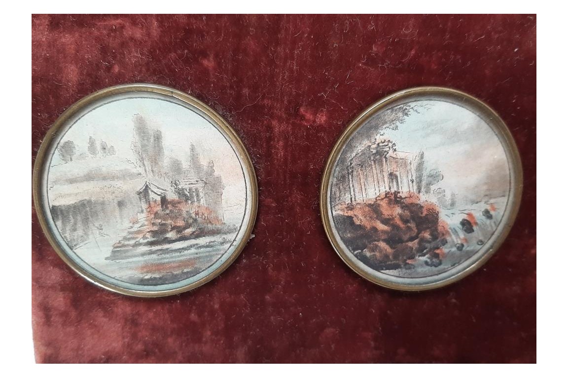 Landscapes, 18th century buttons