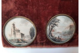 Landscapes, 18th century buttons