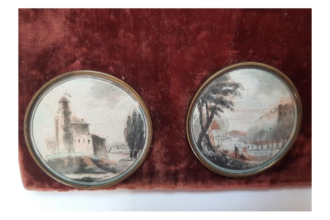 Landscapes, 18th century buttons