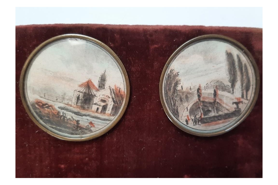 Landscapes, 18th century buttons