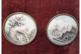 Landscapes, 18th century buttons