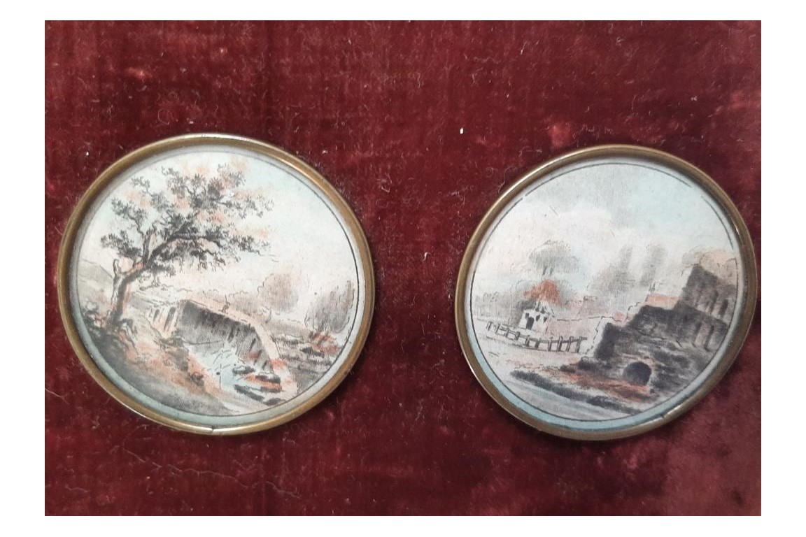 Landscapes, 18th century buttons