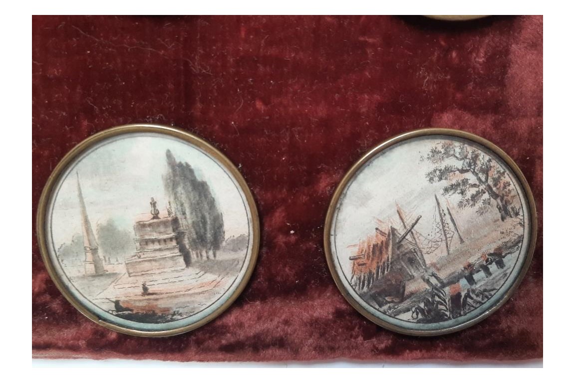 Landscapes, 18th century buttons
