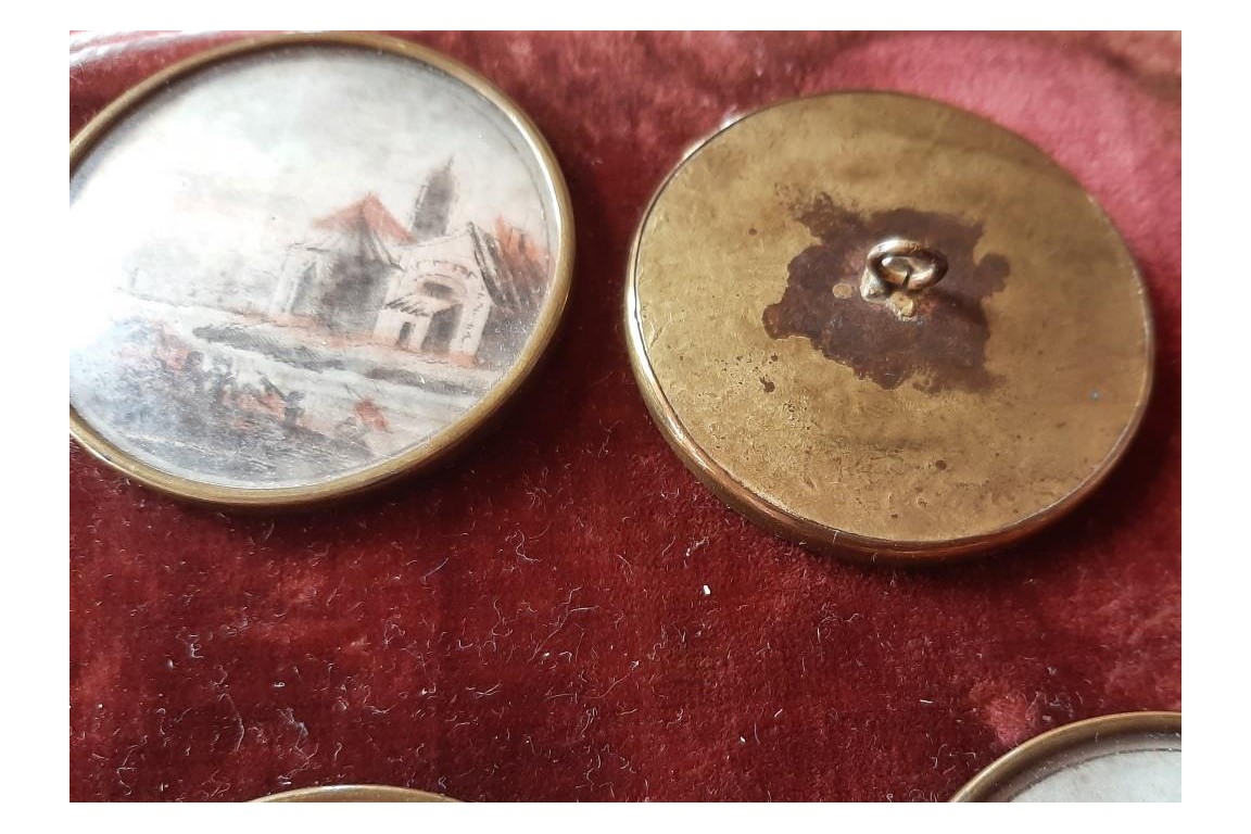 Paysages, boutons XVIIIe siècle