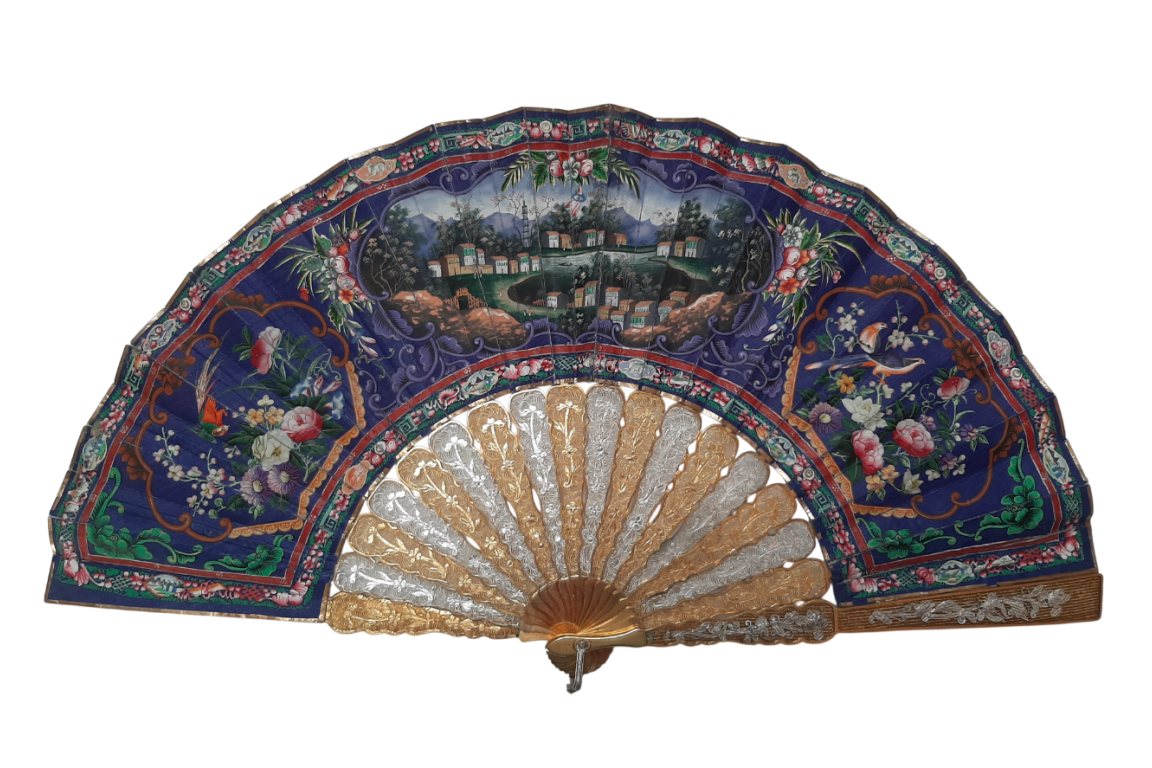 Golden and silver, Chinese fan, 19th century