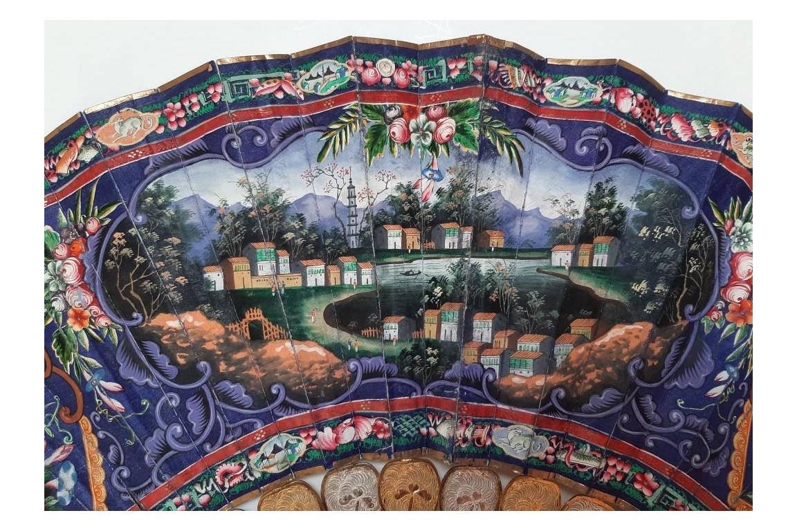 Golden and silver, Chinese fan, 19th century