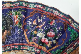D'or et d'argent, éventail Canton XIXe siècle