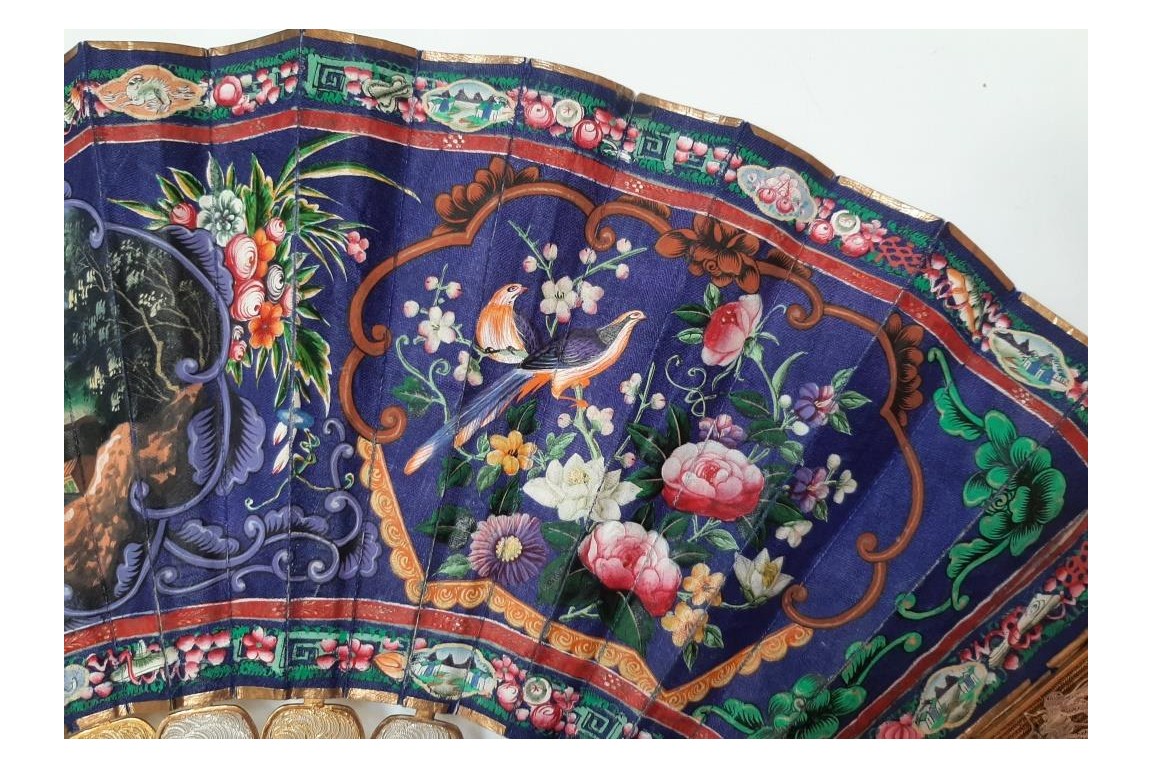 Golden and silver, Chinese fan, 19th century
