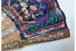 D'or et d'argent, éventail Canton XIXe siècle