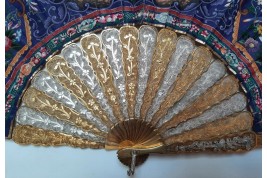 Golden and silver, Chinese fan, 19th century