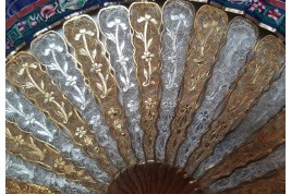 Golden and silver, Chinese fan, 19th century