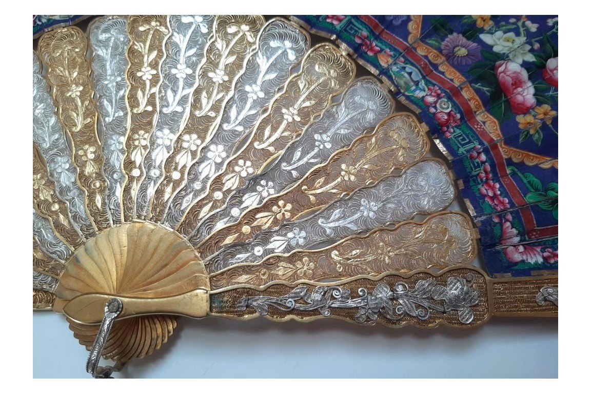 Golden and silver, Chinese fan, 19th century