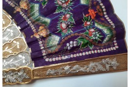 Golden and silver, Chinese fan, 19th century