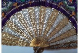Golden and silver, Chinese fan, 19th century