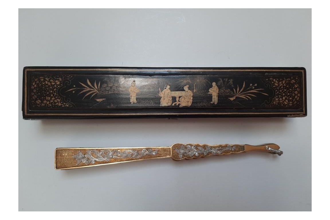 Golden and silver, Chinese fan, 19th century