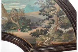 Motto at the volcano, fan leaf circa 1700