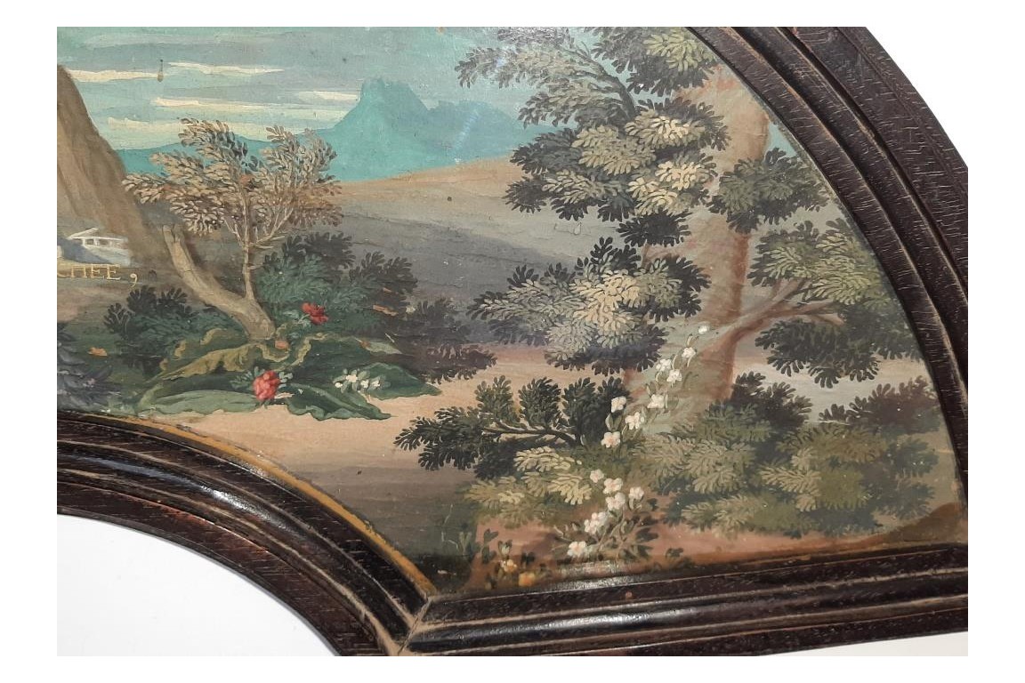 Devise au volcan, feuille d'éventail vers 1700