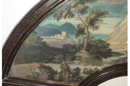 Motto at the volcano, fan leaf circa 1700