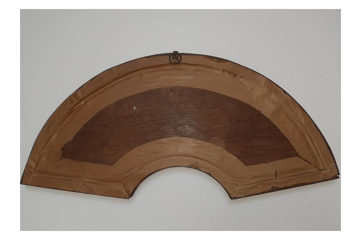 Motto at the volcano, fan leaf circa 1700