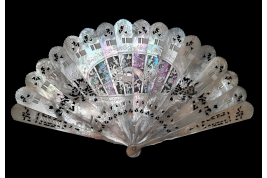 Pearl flowers, late 19 th century fan